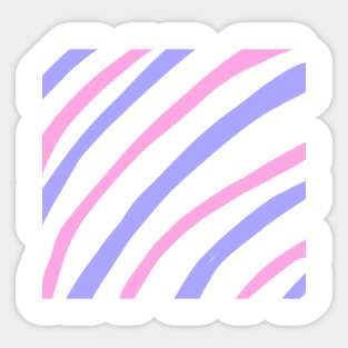 Pinkpurple stripes watercolor art Sticker